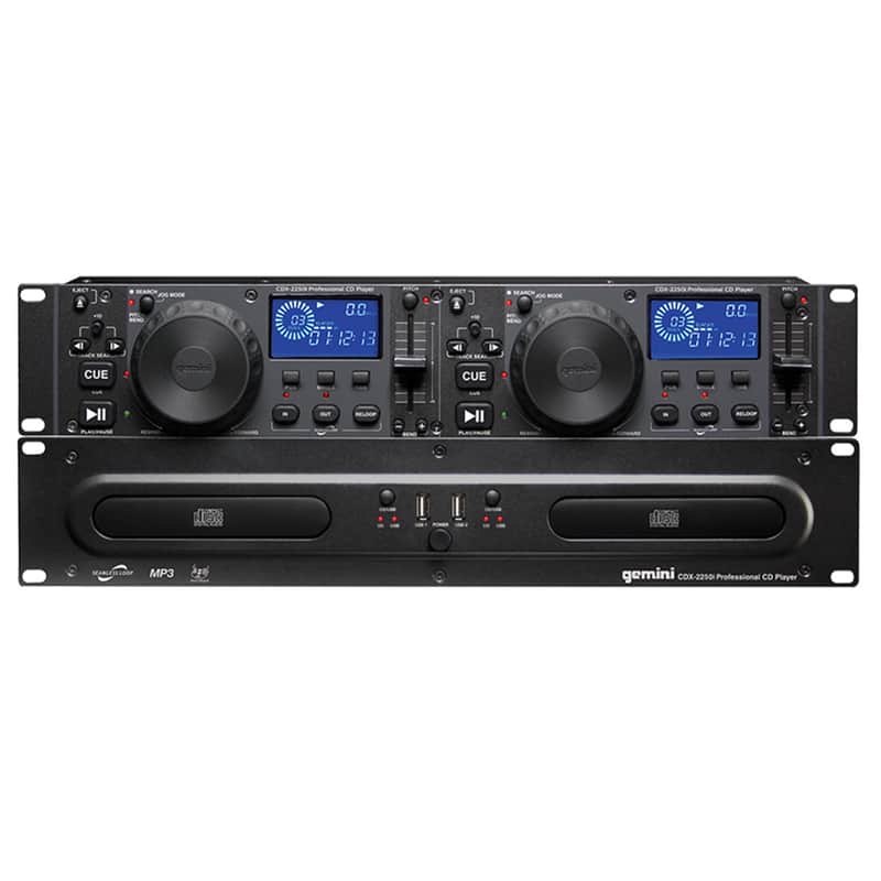 Gemini CDX-2250i Rack Mount DJ Pro Audio Dual Multimedia CD Player with USB image 1