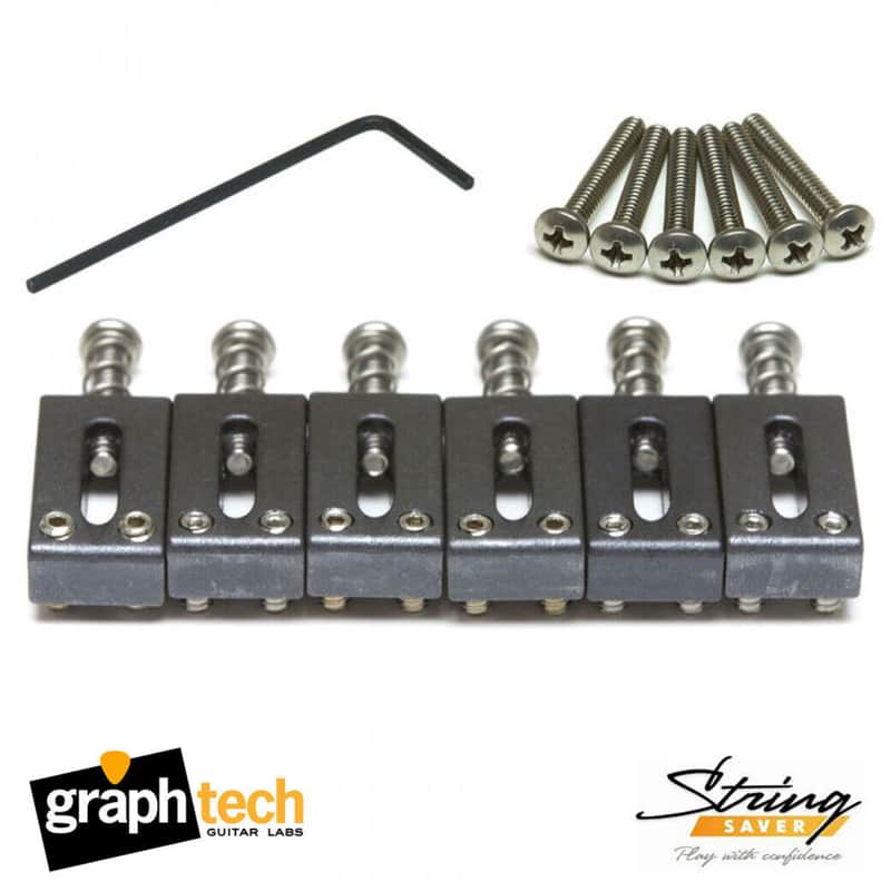 Graph Tech String Saver Saddles for Strat/Tele Graphtech - Black image 1
