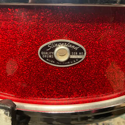 Slingerland - 5.5x14" No. 140 Student Model Snare Drum 1969–1971 - Red Sparkle Pearl image 5