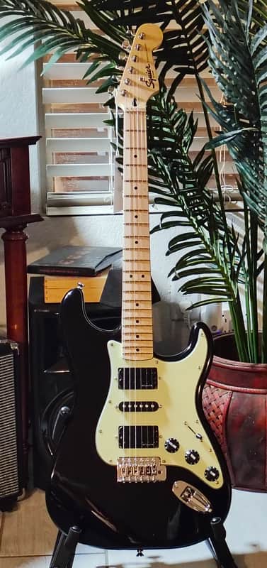 Fender Squire Stratocaster 2025 - Gloss Black, Mint Green, HSH p/ups image 1