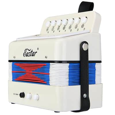 10 Keys Kids Accordion Best Gift For Child White Color image 3