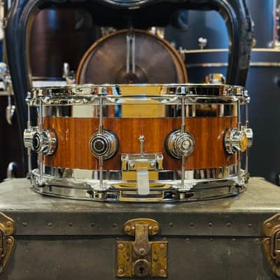Walfredo Reyes Jr Collection DW Collectors 6 x14 Maple Mahogany Stainless Steel Edge Snare Drum - Natural Lacquer over Mahogany Gloss image 4