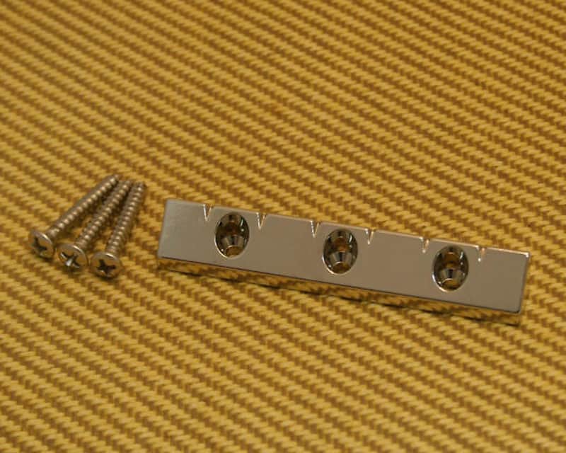 GB-LAP-N Nickel Lap Steel Universal Low Profile Flat Mount Guitar Bridge image 1