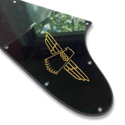 Single Ply Black Gloss Pickguard for Epiphone Thunderbird Bass OPTION 1 + Decal Made In USA image 2