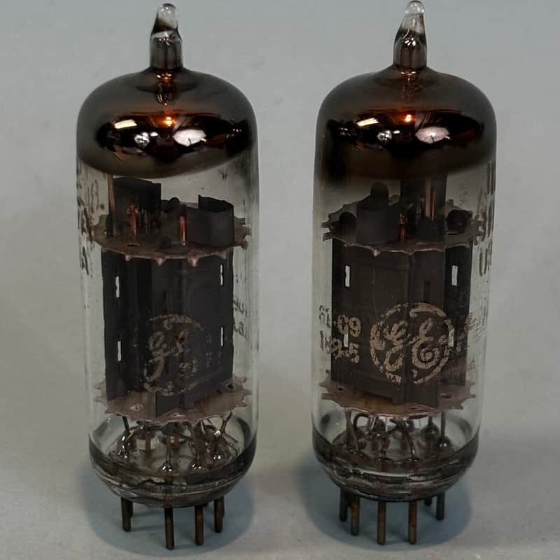 1960s General Electric 12BH7 (x2) Matched Pair Vintage GE Halo Getter Tube! T440 image 1
