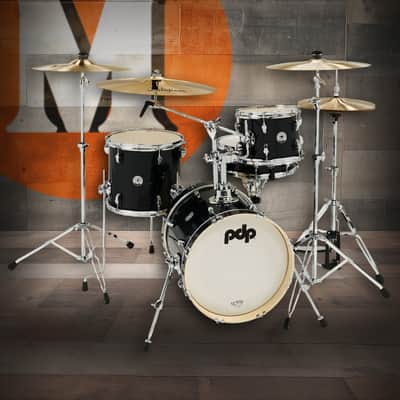 PDP New Yorker 4-Piece Drum Kit - Black Onyx Sparkle w/ Chrome Hardware (PDNY1604BO) image 1
