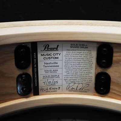 Pearl USED ​​MCCA1450S/C #1011 Music City Custom -USA Solid Ash Shell Snare Drums 14×5 [Hand-rubbed Lightning Blue Finish] image 11