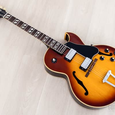1969 Gibson ES-175 D Vintage Hollowbody Guitar Ice Tea Sunburst w/ Pre-T Top Patent Stickers, Case image 13