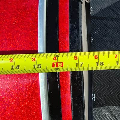 Vintage 1966 Ludwig Concert Bass Drum 36" x 16" Red Sparkle Wrap - CAN SHIP! image 9