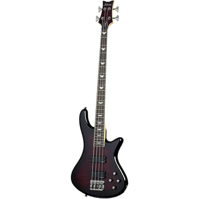 Schecter Stiletto Extreme-4 Bass Guitar (4 String, Black Cherry) Bundle with Ultimate Support Pro Guitar Stand, Guitar Strap and Classic Guitar Pick (10-Pack) image 2