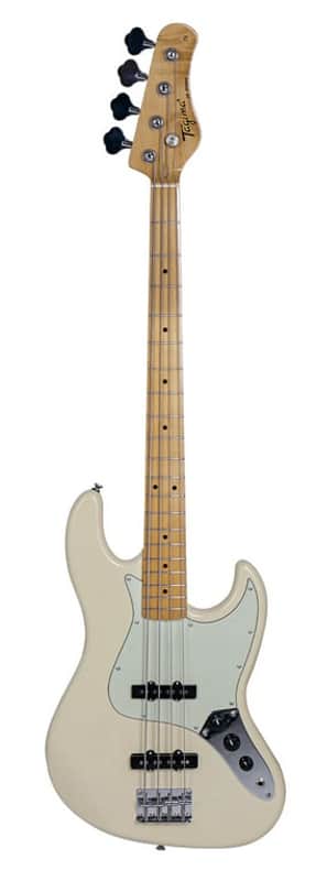 TAGIMA TW 73-OWH LF/MG JAZZ STYLE BASS GUITAR OLYMPIC WHITE-MAPLE FB MINT GREEN PICKGUARD image 1