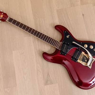 1993 Mosrite USA '64 Ventures Model "Built in Soul" Candy Apple Red w/ Vibramute, Case image 12