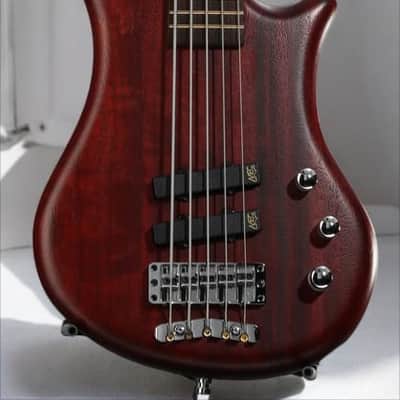 Warwick Pro Series Thumb BO-5 String-Burgundy Red Transparent Satin image 9