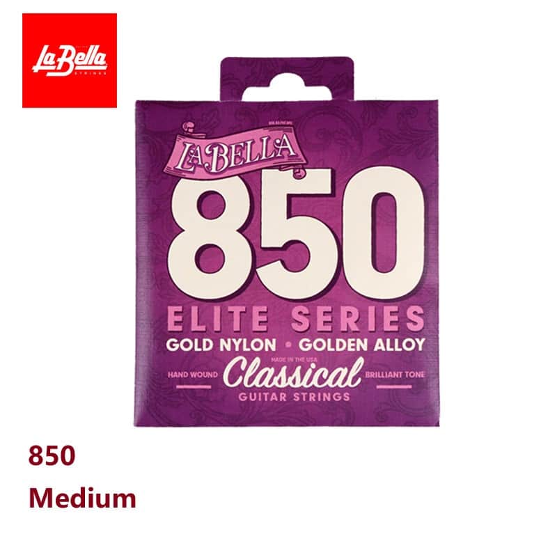 La Bella 850 Elite Classical Guitar Strings – Gold Nylon, Golden Alloy Basses image 1