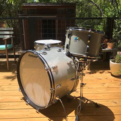 Ludwig 70's 3 ply Vintage Drum Kit 24, 13, 16 1970 Silver Sparkle image 4