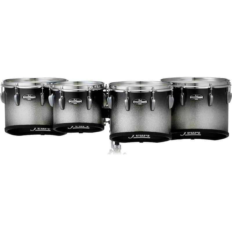 Pearl Championship CarbonCore Marching Tenor Drums Quad Sonic Cut Regular 10, 12, 13, 14 in. Black Silver Burst #368 image 1