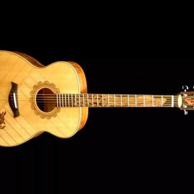 Blueberry Handmade Jumbo Size Acoustic Guitar Reaper Motif image 2