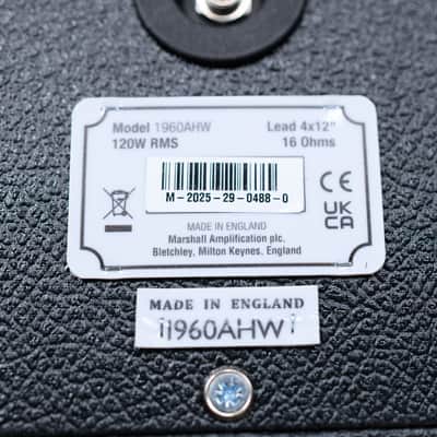 Marshall 1960AHW Handwired 120-Watt 4x12" Angled Guitar Speaker Cabinet 2025 - Black image 6