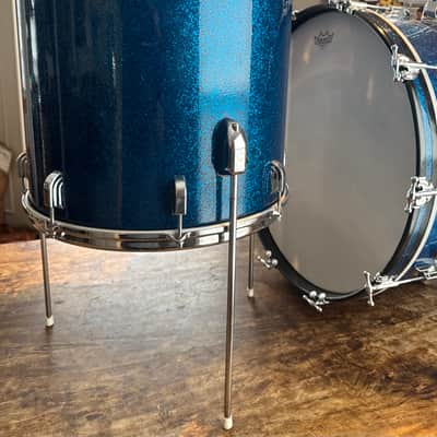 1963 Shelly Manne w Matching Snare Leedy Slingerland Drum set 13/16/22 w 5.5x14 EXC Blue Sparkle image 18