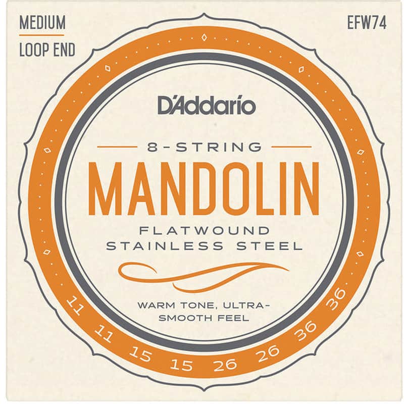 D'Addario EFW74 Flatwound Mandolin Strings Medium 11-36 image 1