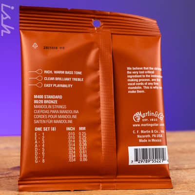 Martin Mandolin Strings M400 80/20 Bronze .010 image 2