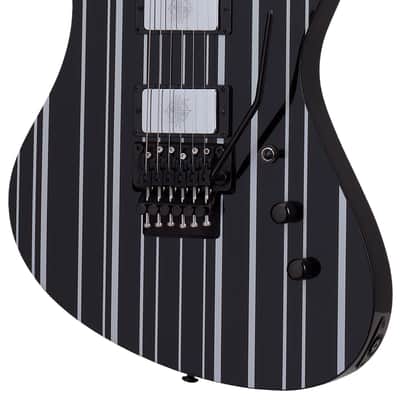 Schecter Synyster Custom Gloss Black w/Silver Pin Stripes image 1