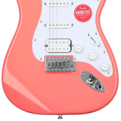 Squier Sonic Stratocaster HSS Electric Guitar - Tahitian Coral image 2
