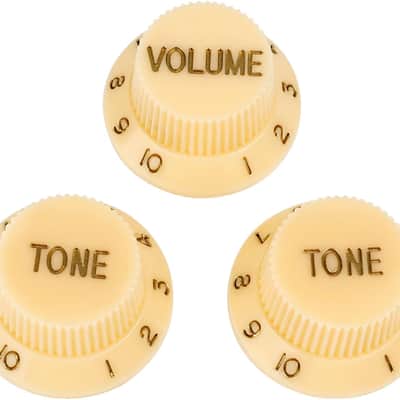 Electric Guitar Control Knobs 2 Tone and 1 Volume Knobs Metric 6mm (15/64") Speed Knobs Top Hat for Squier Strat ST Electric Guitars Pack of 3 JT/XN-04 Cream image 1