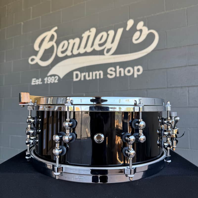 ~WOW!~ Johnny-Made Craviotto 5.5x13" Solid Maple Snare Drum in Piano Black Lacquer with Die-Cast Hoops & Chrome X-Percussion X-Click (Rm4) image 1
