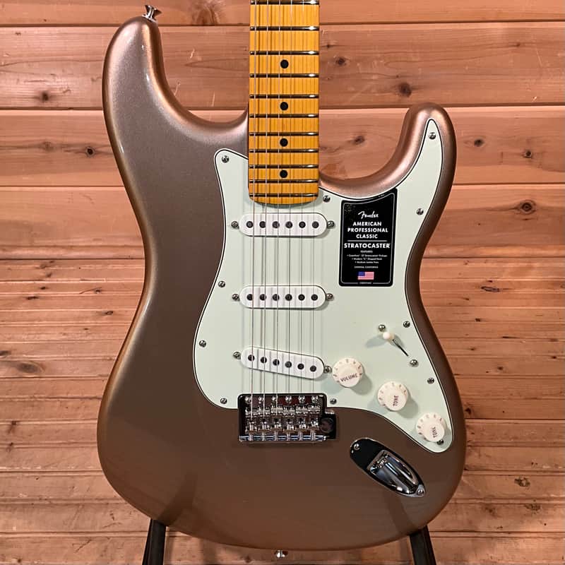 Fender American Professional Classic Stratocaster Electric Guitar - Faded Firemist Gold image 1