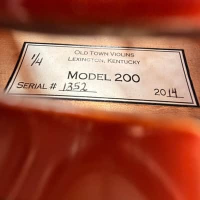 Old Town Violins Model 200 1/4 Violin 2014 SN: 1352 image 9