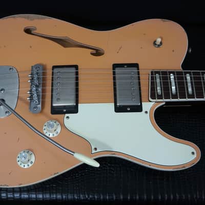 2023 Castedosa Guitars Marianna Semi-Hollow Tele in Aged Shell Pink - Carlos Lopez image 4