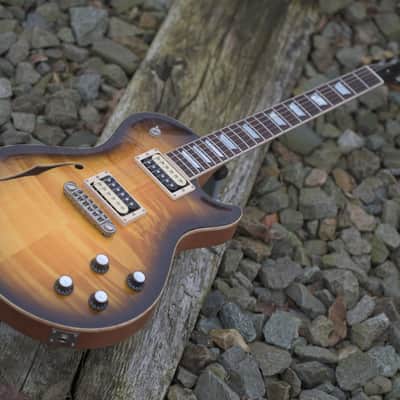 Patrick James Eggle Macon Single Cut Semi Hollowbody - Nitro Tobacco Burst image 8