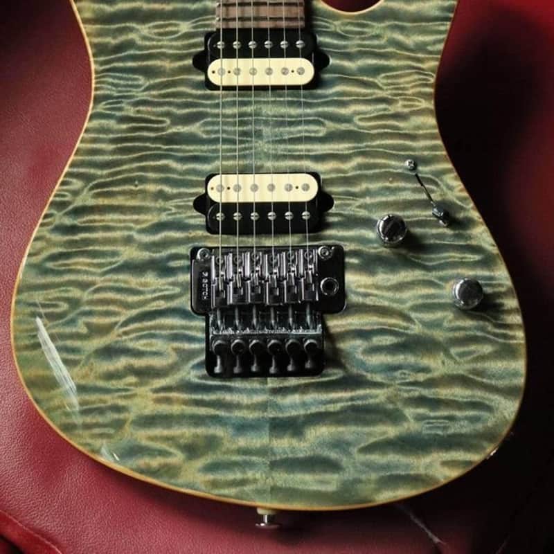 Suhr Custom Modern Mahogany Quilt Top 2010 Trans Blue Denim