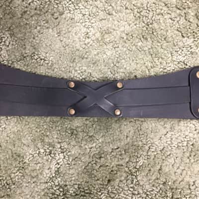LM Helheim viking series black leather guitar strap image 3