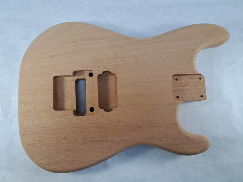 Unfinished One Piece Mahogany Hxx guitar body - fits Fender Strat Stratocaster neck  - Floyd Rose J2352 image 1