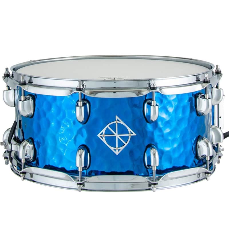 DIXON 14X6.5 CORNERSTONE SNARE DRUM HAMMERED STEEL BLUE TITANIUM image 1