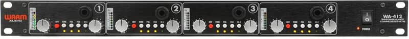 Warm Audio WA-412 4 Channel Microphone Preamp and Instrument DI, Black image 1
