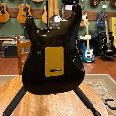 2021 Fender American Ultra Stratocaster HSS with Maple Fretboard Texas Tea image 12