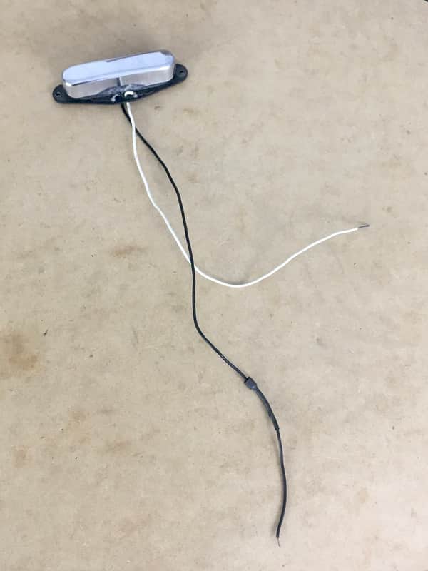 Vintage 1970s? Made in USA Fender Neck Pickup Tele Telecaster Black Bobbin Full Leads NOS Relic image 1