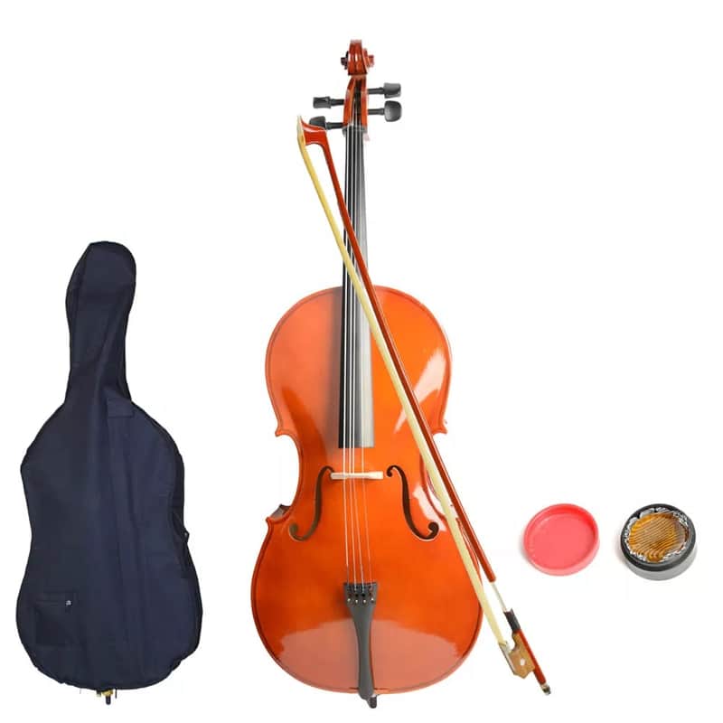 4/4 Full-Size Retro Acoustic Cello Bundle - Professional Basswood Cello with Case, Bow, Rosin & Accessories for Adults & Beginners image 1