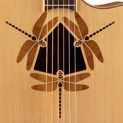 Luna Oracle Dragonfly Cutaway Acoustic Electric Guitar w/Stand image 2