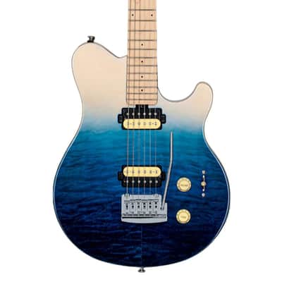 Sterling by MusicMan Axis AX3QM-SPB Spectrum Blue, Quilted Top, electric guitar image 1