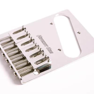 Hipshot Stainless Steel 6 Saddle Tele Bridge - 4 Hole mounting