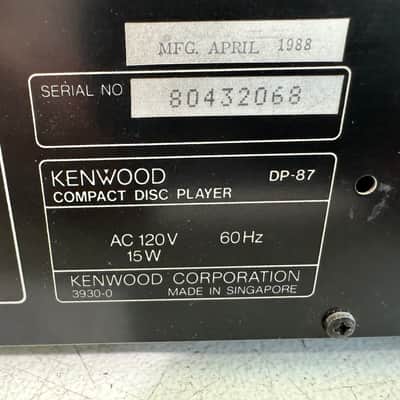 Kenwood DP-87 CD Player HiFi Stereo Vintage Home Audio Compact Disc Single Slot image 6