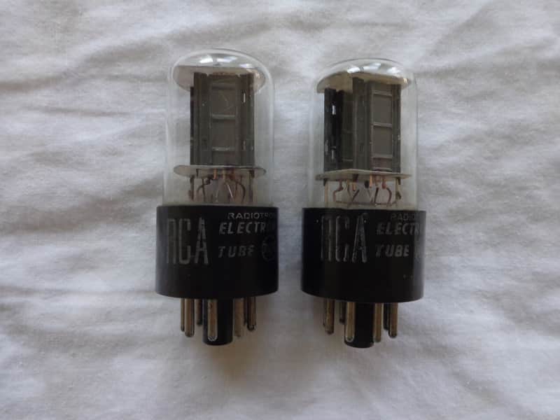 Close Matched Pair of RCA 6SN7 GTB Tubes -Tests Strong - 1950's image 1