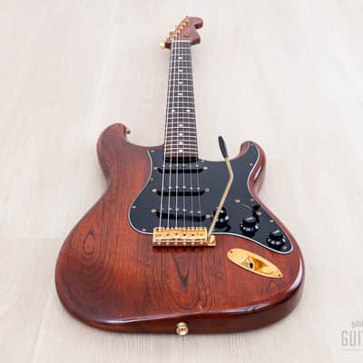 1992 Fender Stratocaster Order Made Walnut Satin Nitro Lacquer w/ Gold Hardware & Case, Japan MIJ Fujigen image 11