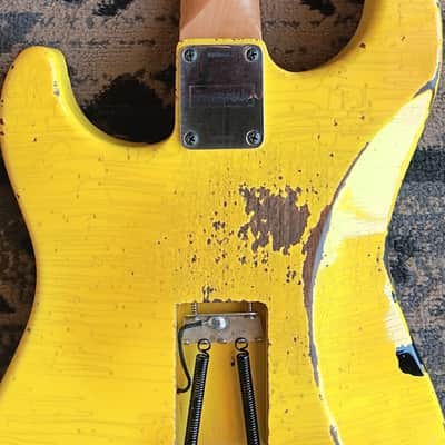 Friedman USA Custom Shop Vintage S Strat Guitar in Yellow & Black Leopard with extras image 19