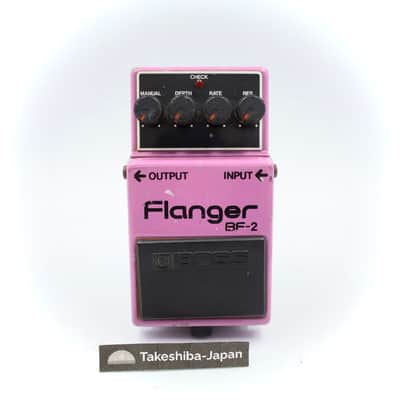 Boss BF-2 Flanger 1981 Made In Japan Black Label ACA Vintage Guitar Effect Pedal 052100