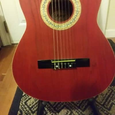 Sojing Electric/Acoustic Classical Guitar Cherry Matte Finish - New image 3